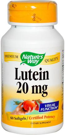 Lutein, 20 mg, 60 Softgels by Natures Way-Kosttillskott, Antioxidanter, Lutein