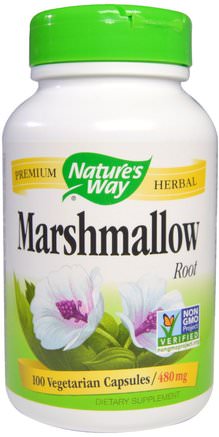 Marshmallow Root, 480 mg, 100 Veggie Caps by Natures Way-Örter, Marshmallow Rot