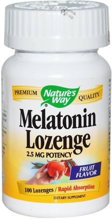 Melatonin Lozenge, 2.5 mg, 100 Lozenges by Natures Way-Kosttillskott, Sömn