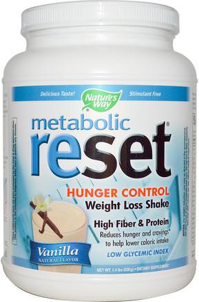 Metabolic Reset Hunger Control Weight Loss Shake, Powder, Vanilla, 1.4 lbs (630 g) by Natures Way-Kosttillskott, Måltid Ersättning Skakningar