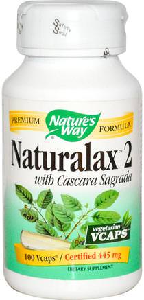 Naturalax 2, with Cascara Sagrada, 445 mg, 100 Veggie Caps by Natures Way-Kosttillskott, Örter