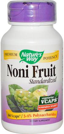 Noni Fruit, Standardized, 60 Veggie Caps by Natures Way-Kosttillskott, Örter, Noni Juice Extrakt
