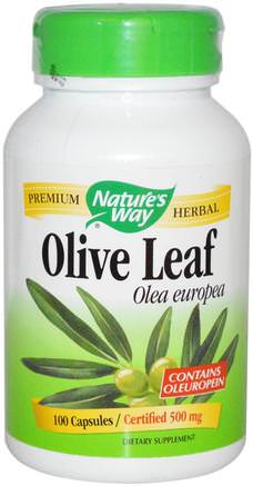 Olive Leaf, 100 Capsules by Natures Way-Kosttillskott, Hälsa, Olivblad
