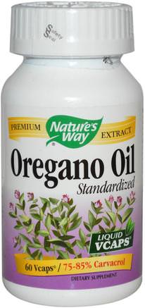 Oregano Oil, Standardized, 60 Veggie Caps by Natures Way-Kosttillskott, Oreganoolja