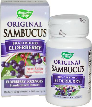 Original Sambucus, Bio-Certified Elderberry Lozenges, 30 Lozenges by Natures Way-Sverige