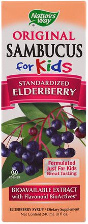 Original Sambucus For Kids, Elderberry, 8 fl oz (240 ml) by Natures Way-Kosttillskott, Hälsa, Kall Influensa Och Virus