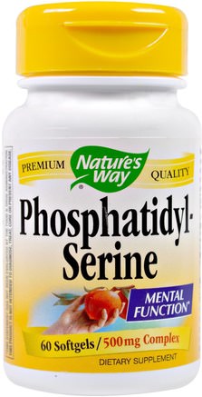 Phosphatidylserine, 500 mg Complex, 60 Softgels by Natures Way-Kosttillskott, Fosfatidylserin