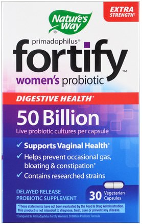 Primadophilus, Fortify, Womens Probiotic, Extra Strength, 30 Veggie Capsules by Natures Way-Kosttillskott, Hälsa, Kvinnor