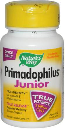 Primadophilus, Junior, 90 Veggie Caps by Natures Way-Kosttillskott, Probiotika, Probiotika För Barn