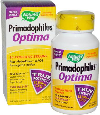 Primadophilus Optima, For All Ages, 60 Veggie Caps by Natures Way-Kosttillskott, Probiotika, Iskylda Produkter