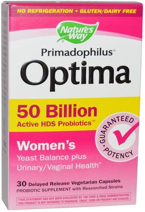 Primadophilus Optima, Womens, 50 Billion, 30 Delayed Release Veggie Caps by Natures Way-Hälsa, Kvinnor, Kosttillskott, Probiotika