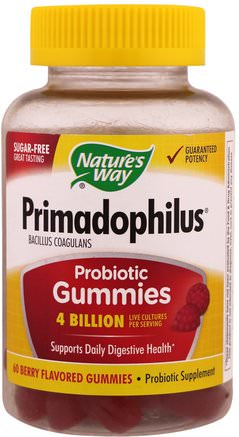 Primadophilus Probiotic Gummies, Berry Flavored, 60 Gummies by Natures Way-Kosttillskott, Probiotika