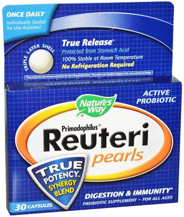 Primadophilus Reuteri Pearls, 30 Capsules by Natures Way-Kosttillskott, Probiotika, Stabiliserade Probiotika