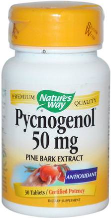Pycnogenol, Pine Bark Extract, 50 mg, 30 Tablets by Natures Way-Kosttillskott, Pyknogenol