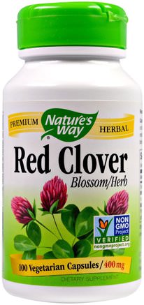 Red Clover, Blossom/Herb, 400 mg, 100 Veggie Caps by Natures Way-Örter, Rödklöver