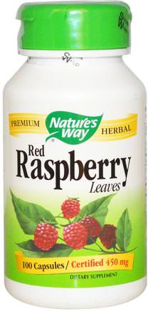 Red Raspberry, Leaves, 450 mg, 100 Capsules by Natures Way-Örter, Röd Hallon