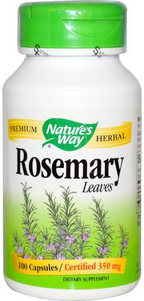 Rosemary, Leaves, 350 mg, 100 Capsules by Natures Way-Örter, Rosmarin