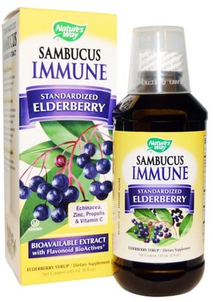 Sambucus Immune, Elderberry Syrup, 8 fl oz (240 ml) by Natures Way-Hälsa, Kall Influensa Och Viral, Elderberry (Sambucus)