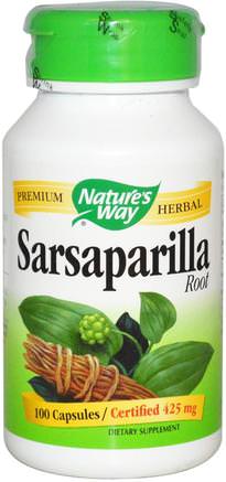 Sarsaparilla, Root, 100 Capsules by Natures Way-Örter, Sarsaparillaxtrakt Smilax