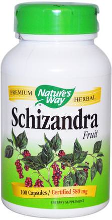 Schizandra Fruit, 580 mg, 100 Capsules by Natures Way-Örter, Schizandra (Schisandra)
