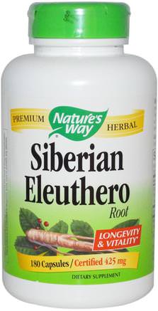 Siberian Eleuthero, Root, 425 mg, 180 Capsules by Natures Way-Hälsa, Kall Influensa Och Virus, Ginseng, Eleuthero