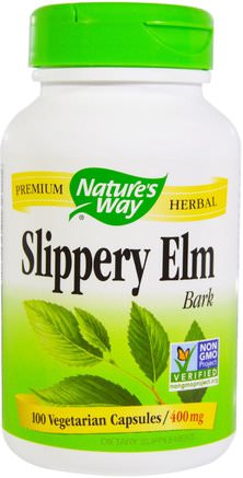 Slippery Elm Bark, 400 mg, 100 Veggie Caps by Natures Way-Örter, Hala Elm