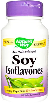 Soy Isoflavones, Standardized, 60 Veggie Caps by Natures Way-Kosttillskott, Sojaprodukter, Soja Isoflavon, Hälsa, Klimakteriet