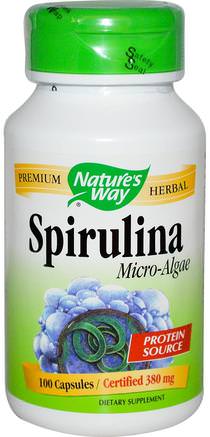 Spirulina Micro-Algae, 380 mg, 100 Capsules by Natures Way-Kosttillskott, Spirulina, Alger Olika