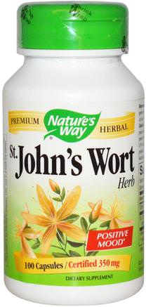St. Johns Wort, Herb, 350 mg, 100 Capsules by Natures Way-Örter, St. Johns Wort