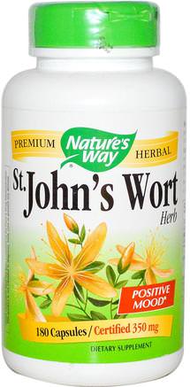 St. Johns Wort Herb, 350 mg, 180 Capsules by Natures Way-Örter, St. Johns Wort