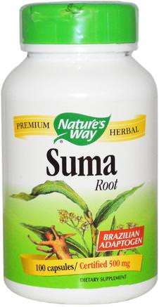 Suma, Root, 100 Capsules by Natures Way-Hälsa, Kall Influensa Och Viral, Ginseng, Suma (Brasilianska Ginseng)