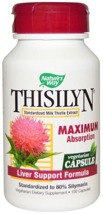 Thisilyn, Liver Support Formula, 100 Capsules by Natures Way-Hälsa, Detox, Mjölktistel (Silymarin)