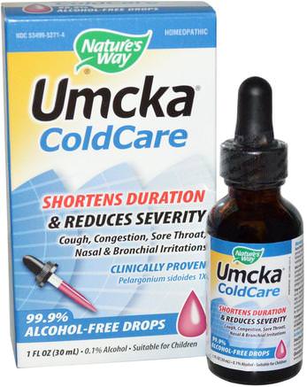 Umcka, ColdCare, Alcohol-Free Drops, 1 fl oz (30 ml) by Natures Way-Kosttillskott, Hälsa, Kall Influensa Och Virus