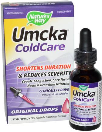 Umcka, ColdCare Original Drops, 1 fl oz (30 ml) by Natures Way-Kosttillskott, Hälsa, Kall Influensa Och Virus