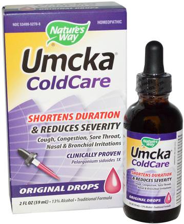 Umcka, ColdCare, Original Drops, 2 fl oz (59 ml) by Natures Way-Kosttillskott, Hälsa, Kall Influensa Och Virus