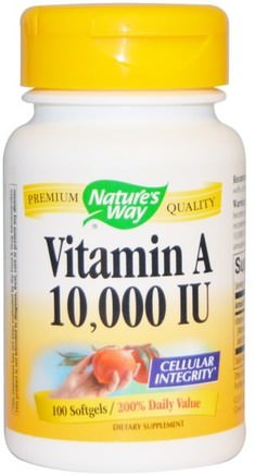 Vitamin A, 10.000 IU, 100 Softgels by Natures Way-Vitaminer, Vitamin A