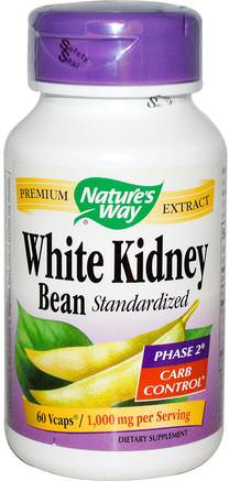 White Kidney Bean Standardized, 60 Veggie Caps by Natures Way-Hälsa, Kost, Kosttillskott