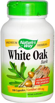 White Oak Bark, 480 mg, 100 Capsules by Natures Way-Kosttillskott, Örter