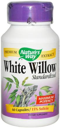 White Willow, Standardized, 60 Capsules by Natures Way-Hälsa, Inflammation, Vit Pilbark
