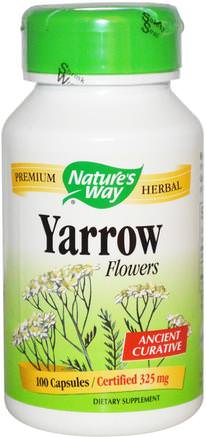 Yarrow Flowers, 325 mg, 100 Capsules by Natures Way-Örter, Hälsa