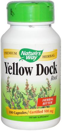 Yellow Dock Root, 500 mg, 100 Capsules by Natures Way-Örter, Gul Docka