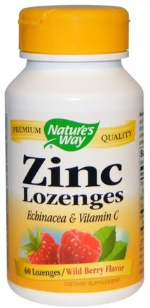 Zinc Lozenges, Wild Berry Flavor, 60 Lozenges by Natures Way-Kosttillskott, Mineraler, Zink