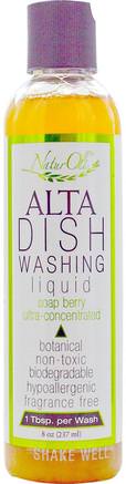Alta Dish Washing Liquid, Fragrance Free, 8 oz (237 ml) by NaturOli-Hem, Diskmaskin, Diskmedel
