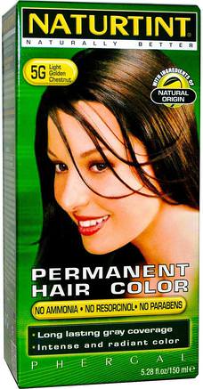 Permanent Hair Color, 5G Light Golden Chestnut, 5.28 fl oz (150 ml) by Naturtint-Sverige