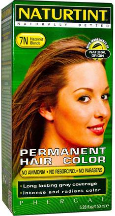 Permanent Hair Color, 7N Hazelnut Blonde, 5.28 fl oz (150 ml) by Naturtint-Sverige