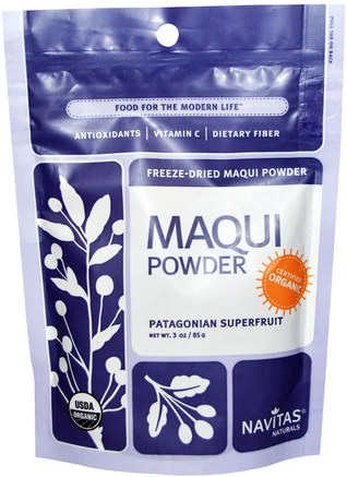 Maqui Powder, Patagonian Superfruit, Organic 3 oz (85 g) by Navitas Organics-Kosttillskott, Frukt Extrakt, Maqui, Superfoods
