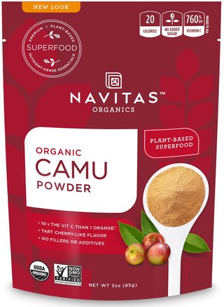 Organic Camu Powder, 3 oz (85 g) by Navitas Organics-Kosttillskott, Antioxidanter, Camu Camu - Naturligt Vitamin C, Fruktkonsekvenser, Superfrukt