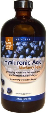 Hyaluronic Acid, Blueberry Liquid, 16 fl oz (473 ml) by Neocell-Skönhet, Anti-Åldrande, Hyaluronsyra