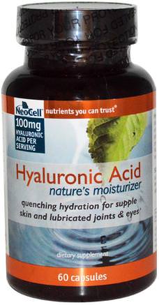 Hyaluronic Acid, Natures Moisturizer, 60 Capsules by Neocell-Skönhet, Anti-Åldrande, Hyaluronsyra