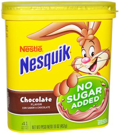 Nestle, Chocolate Flavor, No Sugar Added, 16 oz (453 g) by Nesquik-Barns Hälsa, Barnmat